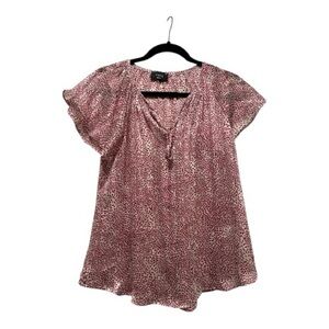 Vici Women's Red Patterned Blouse